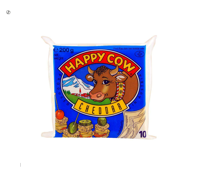 HAPPY COW CHEESE CHEDDAR SLICE 200GM
