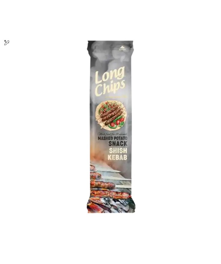 LONG CHIPS MASHED POTATO SNACK SHISH KEBAB 75GM