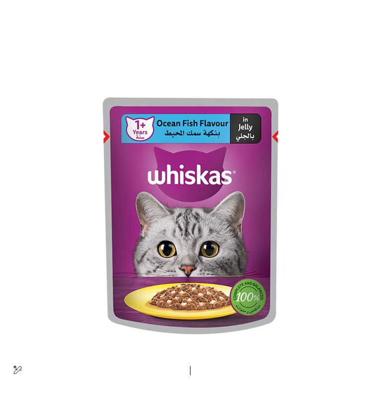 WHISKAS OCEAN FISH FLAVOUR IN JEELY 1+YEARS CAT