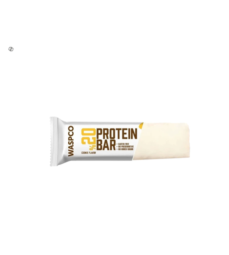Waspco 20% Protein Bar Cookie Flavor - no added sugar, gluten free, preservatives free