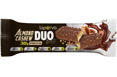Laperva 30g Protein Almond & Cashew Duo Bar - cholesterol free, no added sugar, high fiber