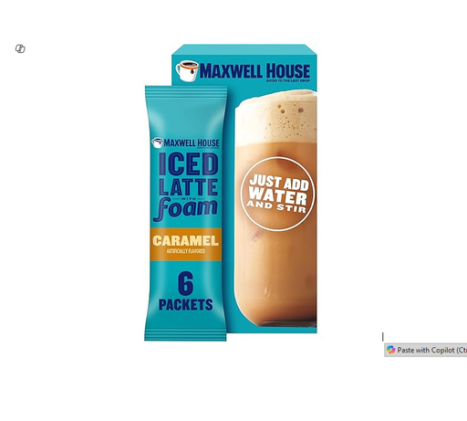 MAXWELL HOUSE ICED COFFEE LATTE with FOAM