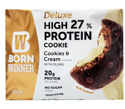 B WINNER PROTEIN COOKIE DELUXE COOKIES & CREAM FILLINGS 75GMS