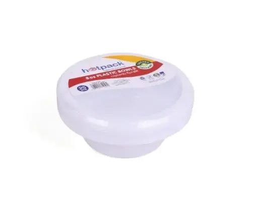 Hotpack White 8oz Disposable Plastic Bowls