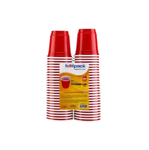 HOTPACK PLASTIC RED CUP 2oz