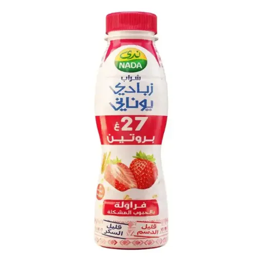 [1510] Nada Low Fat Strawberry Greek Yogurt 27g Protein Drink with Cereal