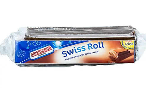 Americana Chocolate Swiss Roll Filled with Vanilla Cream