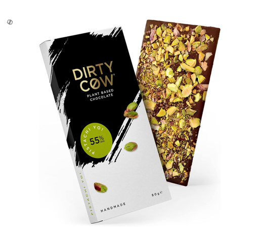 [DC009] Dirty Cow Pistachi Yo! Plant Based 55% Chocolate Slab - vegan