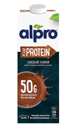 Alpro 50g Protein Chocolate Soya Milk - sweeteners free, lactose free 1L