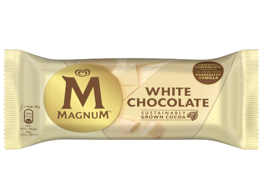 Magnum White Vanilla Ice Cream Stick Coated with White Chocolate