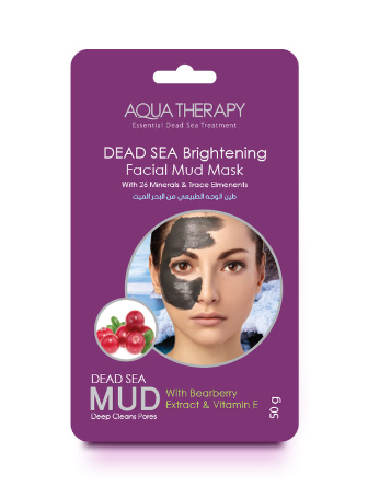 Aqua Therapy Dead Sea Brightening Facial Mud Mask with Bearberry Extract & Vitamin E - parabens free
