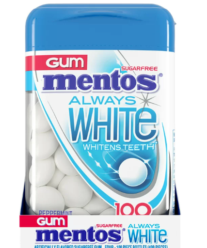 Mentos White Chewing Gum Peppermint Flavor with Xylitol - sugar free