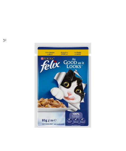 Purina Felix As Good As It Looks Wet Food with Chicken in Jelly for Adult Cats