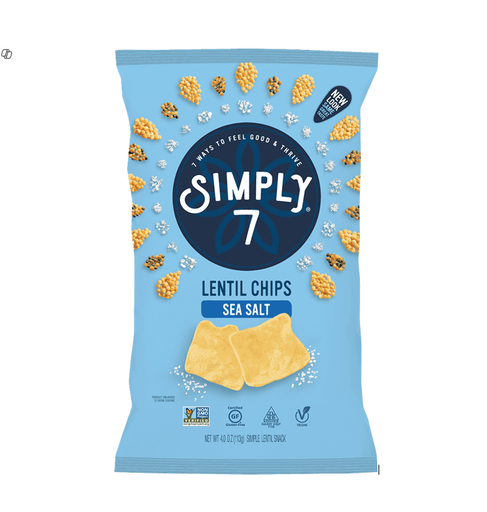 Simply 7 Sea Salt Lentil Chips - vegan, gluten free, GMO free