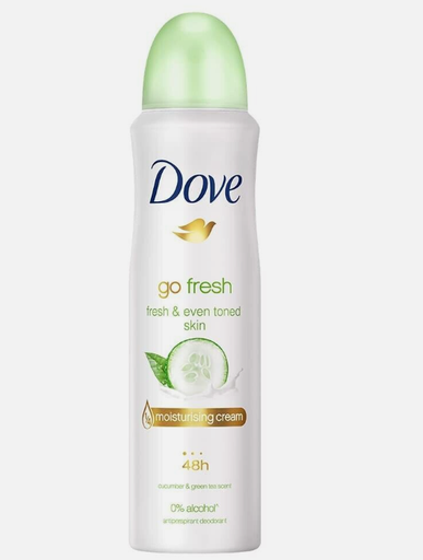 Dove Go Fresh 48H Antiperspirant Deodorant Spray Cucumber & Green Tea Scent for Women - alcohol free