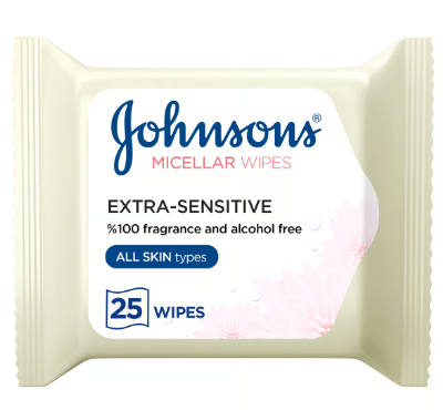 Johnson's Daily Essentials Extra Sensitive Face Cleansing Wipes for All Skin Types222