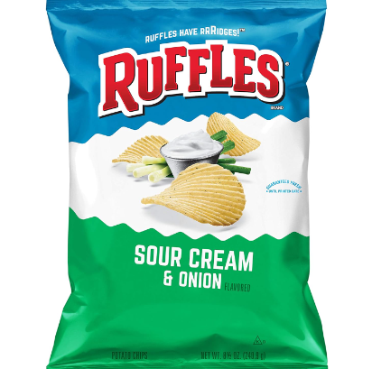 [029-030420] Ruffles Sour Cream & Onion Potato Chips 184.2gm