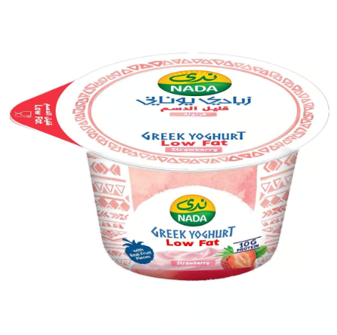 [318] Nada Low Fat Strawberry Greek Yogurt with Real Fruit Pieces - no added water, no added powder  160g