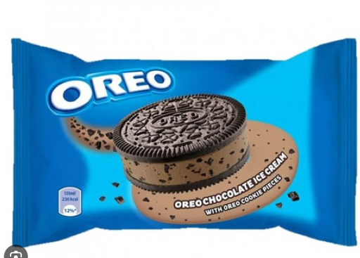 Oreo Chocolate Ice Cream Sandwich with Cookie Pieces