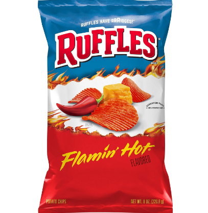 [029-030630] Ruffles Flamin' Hot Potato Chips 184.2g
