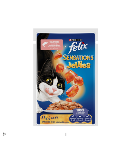 [35643001] Purina Felix Sensation Jellies Wet Food Salmon & Tomato Flavor 85GM
