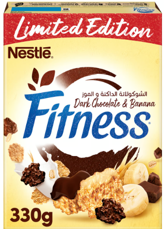 Nestle Fitness Wholegrain Cereal with Banana & Dark Chocolate - artificial colors free, artificial flavors free