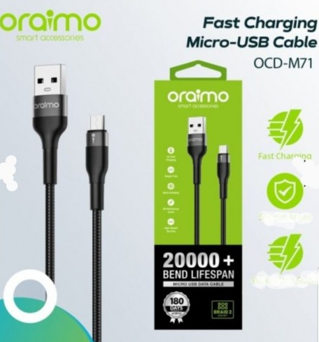 [102] Oraimo Data Cable solid usb to Micro
