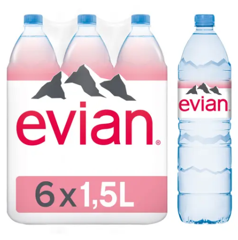 Evian Natural Mineral Water (6x1.5L)