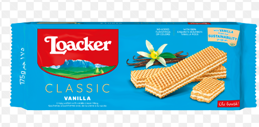 [12124] Loacker Classic Wafers Filled with Vanilla Cream - GMO free, preservative free, no added colors