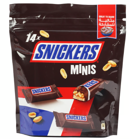 Snickers Miniatures Chocolate Bites Filled with Caramel & Peanuts (14 Pieces)