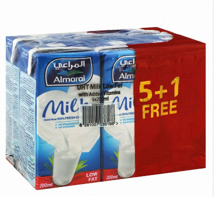 Almarai Long Life Low Fat Milk (5+1 Free)