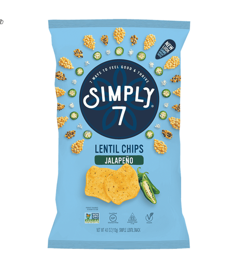 [029-031634] Simply 7 Jalapeno Lentil Chips - vegan, gluten free, GMO free