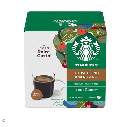 [1740-00226] Starbucks House Blend Arabica Americano Coffee Capsules Medium Roast 12CAPS 102GM
