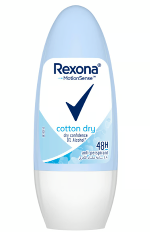 Rexona Motion Sense Cotton Dry Antiperspirant Roll-On Deodorant for Women - alcohol free