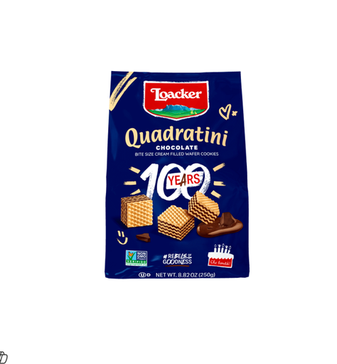 [10496] Loacker Quadratini Wafers Filled with Chocolate Cream 250gm