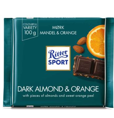 Ritter Sport Dark Chocolate Slab with Almond & Orange