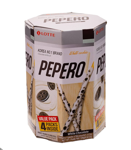 Lotte Pepero Finger Biscuits Coated with White Chocolate & Cookies
