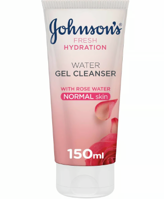 Johnson's Fresh Hydration Water Gel Facial Cleanser with Rose Water for Normal Skin