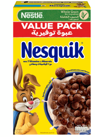 Nesquik Whole Grain Cereal Chocolate Flavor - artificial colors free, artificial flavors free