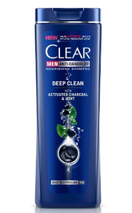 Clear Men Deep Clean Nourishing & Anti-Dandruff Shampoo with Activated Charcoal & Mint