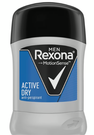 Rexona Men Motion Sense Active Dry Protection & Antiperspirant 48h Deodorant Stick - alcohol free