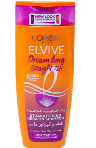 [1726-00621] L'Oreal Elvive Dream Long Straightening Shampoo with Keratin & Black Seed Oil for Long Frizzy Hair - silicones free 200ml