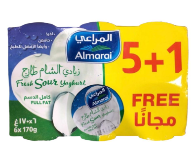 Almarai Fresh Full Fat Sour Yogurts (5+1 Free)