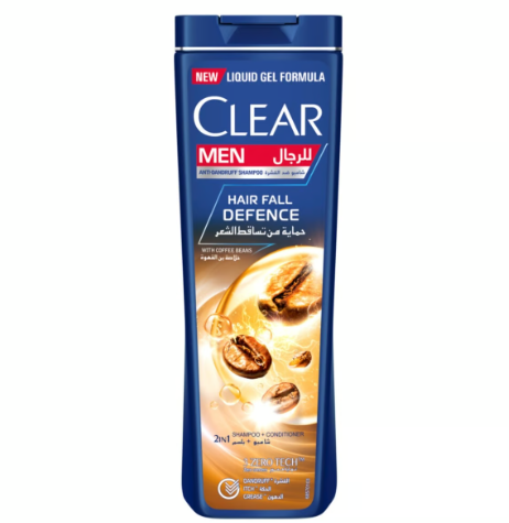 Clear Men Anti-Dandruff Hair Fall Defense Shampoo with Coffee Seeds Extract