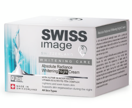 Swiss Image Whitening Care Absolute Radiance Whitening Night Cream for All Skin Types - parabens free, mineral oil free, phthalates free