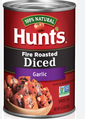 Hunt's Fire Roasted Diced Tomatoes with Garlic - GMO free, artificial preservatives free
