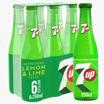 7up Regular Glass Bottles 6*250ML