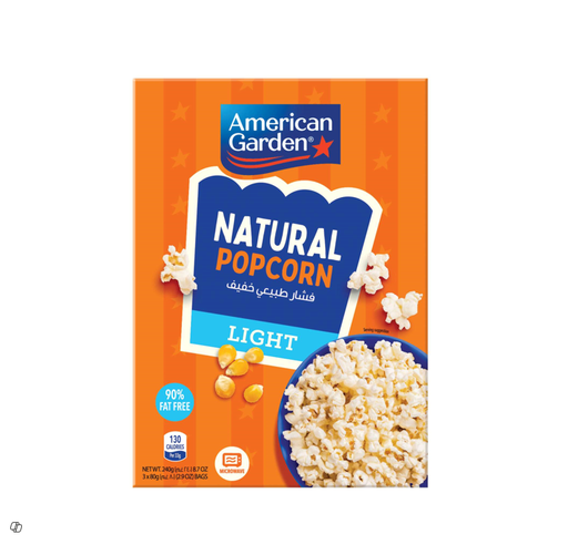 [CGL03100] American Garden Lite Natural Microwavable Popcorn 3x80g
