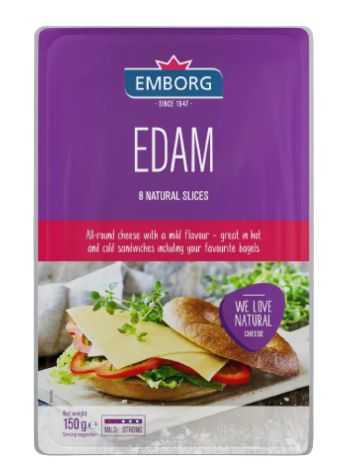 [5440-01196] Emborg Edam Cheese (8 Slices)