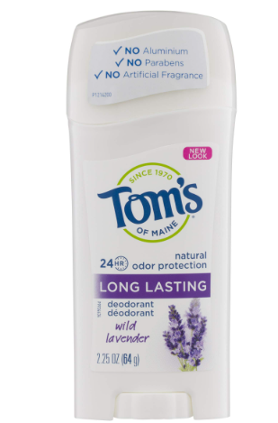 Tom's Long Lasting 24H Deodorant Stick Wild Lavender Scent for Women - aluminum free, parabens free, cruelty free